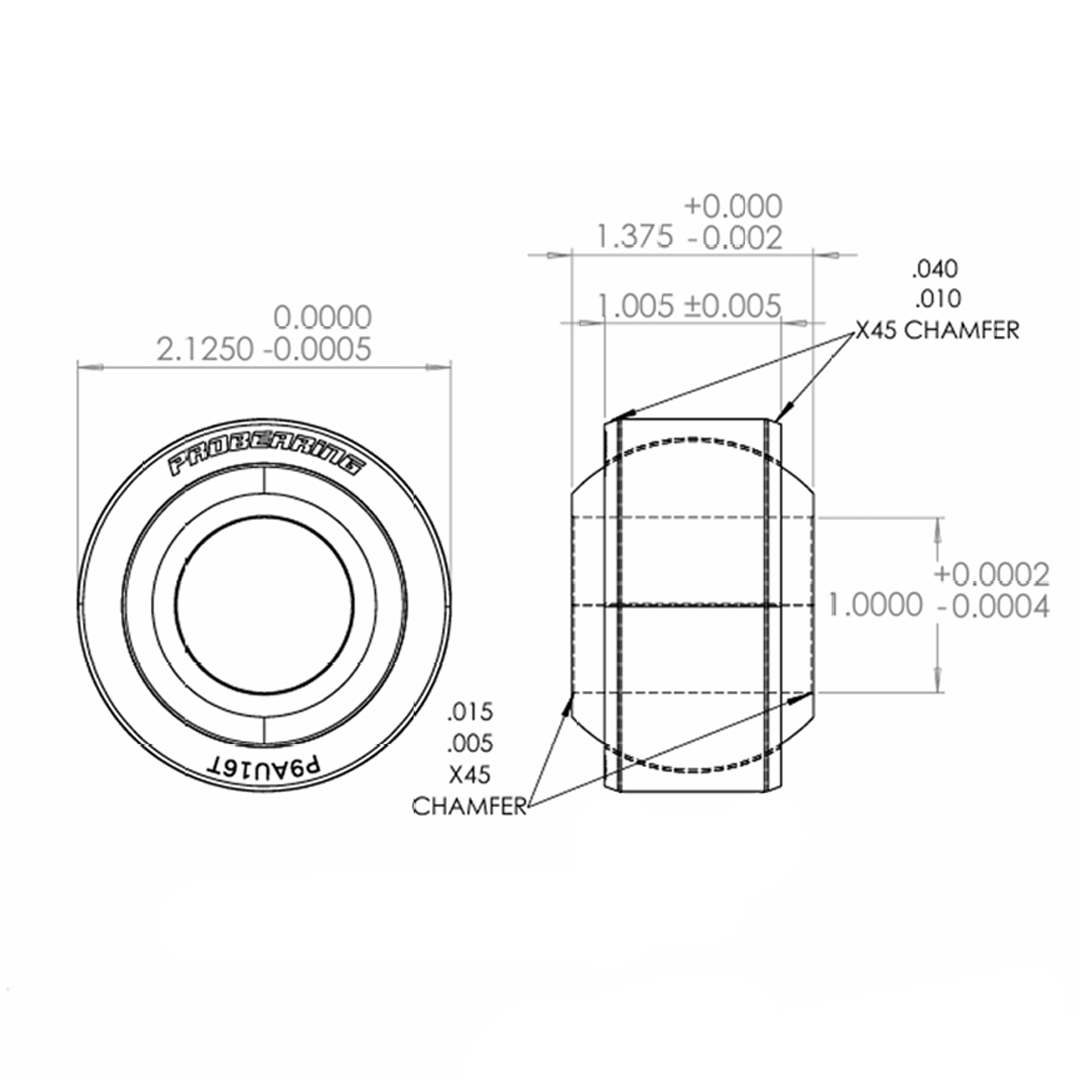 Pro 9 Series Spherical Bearing | 1" Bore x 2.125 Race | Stainless Steel