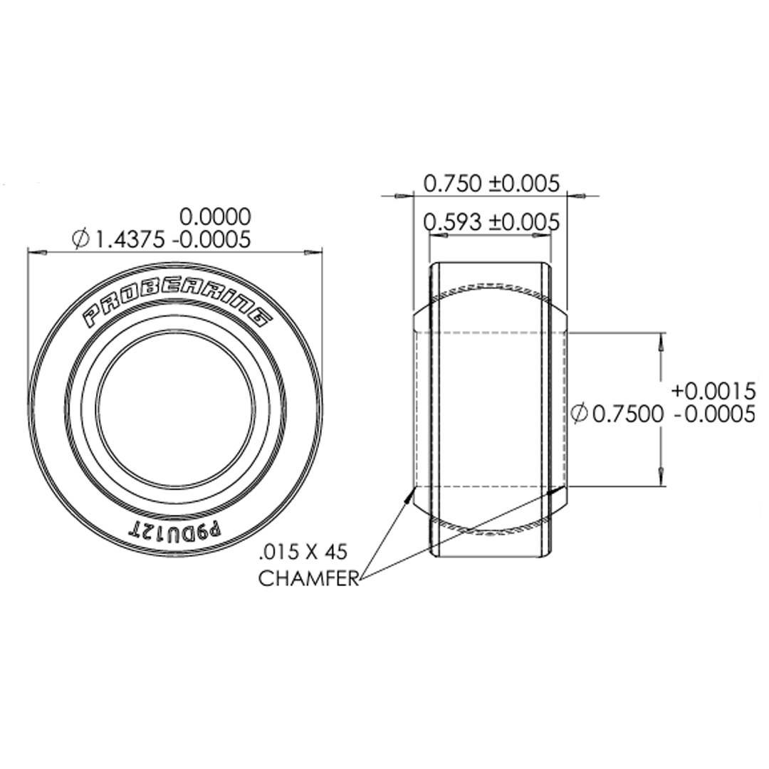 Pro 9 Series Spherical Bearing | .75" Bore x 1.4375" Race | 4140 Alloy Steel