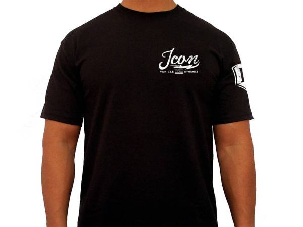ICON Vehicle Dynamics - ICON Vintage-Logo Tee – Black, Large