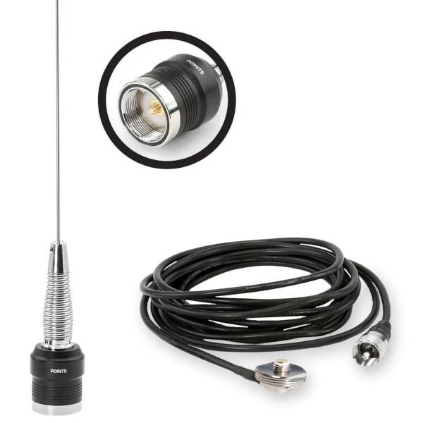 Rugged Radios - GMRS / UHF No Ground Plane (NGP) Whip Antenna Kit & NMO Mount | ANT-SPARE-KIT-U