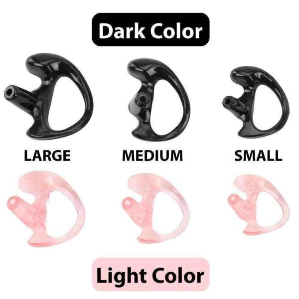 Rugged Radios - Rubber Ear Mold Buds for Acoustic Tubes Left Ear / Light Color | EML-KIT
