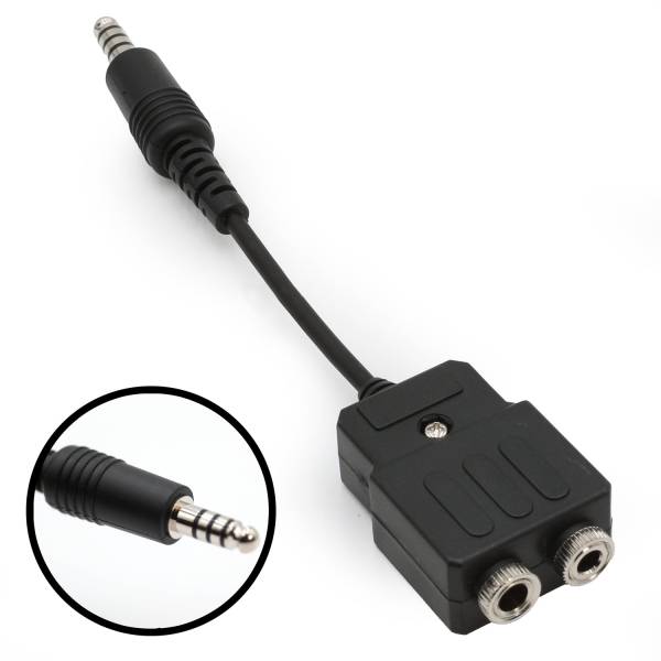 Rugged Radios - General Aviation to Helicopter Pilot Headset Adapter | GA2HELI-ADPT