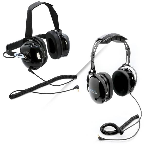 Rugged Radios - Listen Only Headsets with 3.5 mm Mono Audio Cable H20 Over-the-Head | H20-BLK