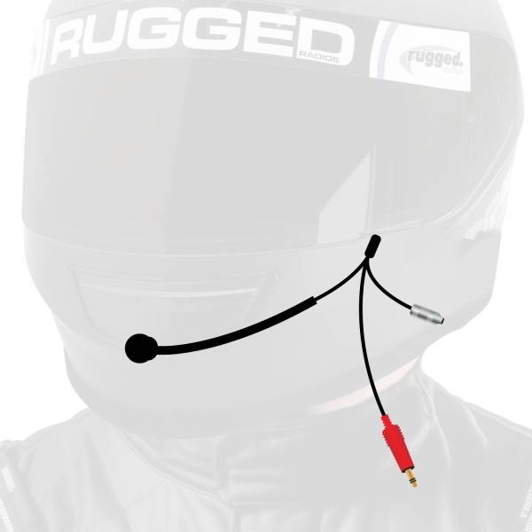 Rugged Radios - 3C NASCAR Wired Straight Cord Helmet Kit with Mic and 3.5mm Jack | HK-NF