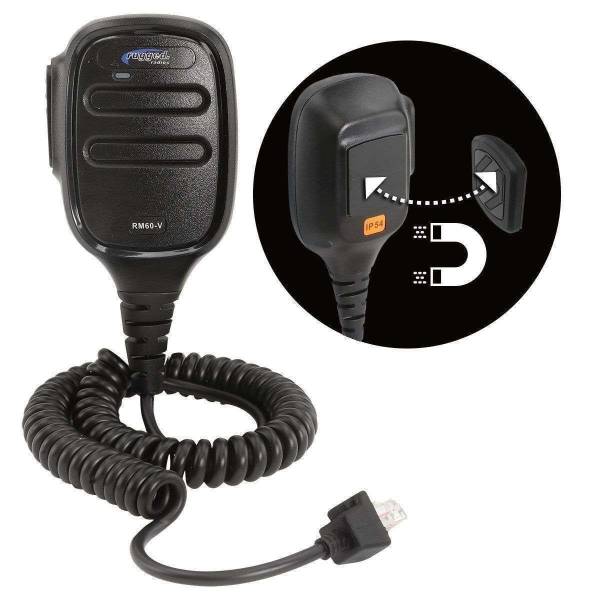 Rugged Radios - Hand Mic for RM45 & RM60 Mobile Radios with Scosche MagicMount | HM-RM60-MM