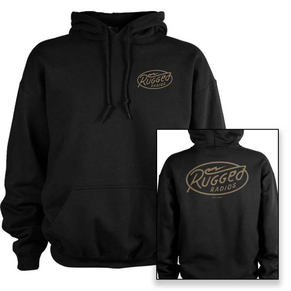 Rugged Radios - Rugged Radios BOLT Pullover Hoodie - Black XXXL | HOODIE-BOLT-XXXL