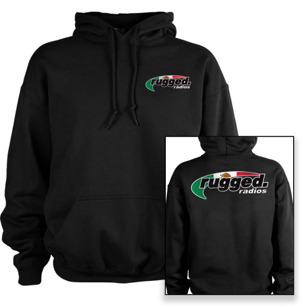 Rugged Radios - Rugged Radios MEXICAN FLAG Pullover Hoodie - Black MD | HOODIE-MXFLAG-MD