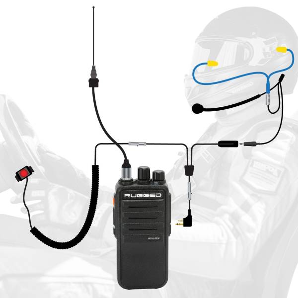Rugged Radios - IMSA Driver Only Long Track Racing Communication Kit with RDH16 Radio | IMSA-SS-RDH-U-LT