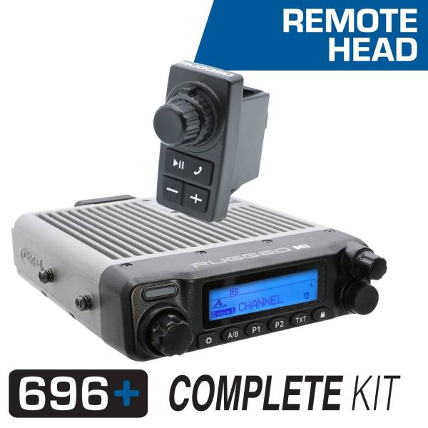 Rugged Radios - 696 PLUS Remote Head Complete Master Communication Kit with Intercom and 2-Way Radio G1 GMRS | MCK-696RS-2P-G1