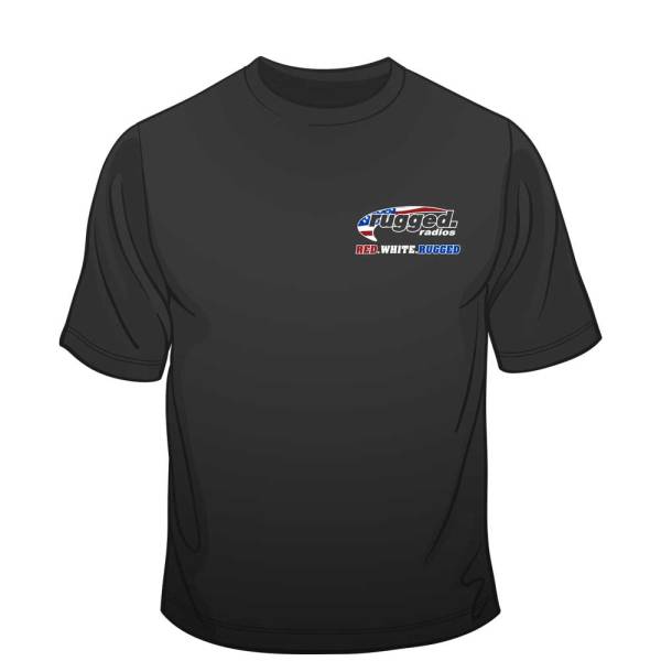 Rugged Radios - Rugged Radios AMERICAN FLAG T-Shirt - Black XXL | MS-USA-XXL