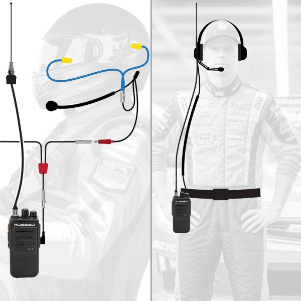 Rugged Radios - NASCAR Driver and Crew Chief Long Track Racing Kit with RDH16 Radios | NASCAR-RDH-U-LT