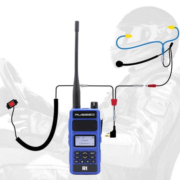 Rugged Radios - #NASCAR Driver Only Communication Kit without Radio With R1 - Dual Band | NASCAR-SS-R1