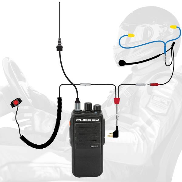 Rugged Radios - NASCAR Driver Only Long Track Racing Communication Kit with RDH16 Radio | NASCAR-SS-RDH-U-LT