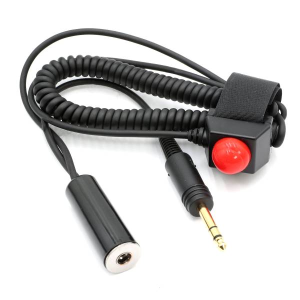 Rugged Radios - General Aviation Pilot Velcro Mount Push to Talk (PTT) Coil Cord | PTT-VM2-AV