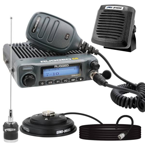 Rugged Radios - Radio Kit Plus - Rambler G4 High Power GMRS Mobile Radio Kit with External Speaker | RK-G4-SPK