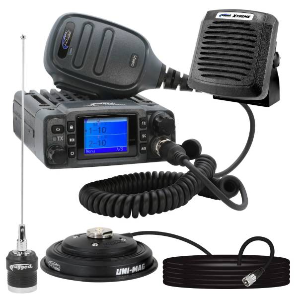 Rugged Radios - Radio Kit Plus - GMR25 Waterproof GMRS Mobile Radio Kit with External Speaker | RK-GMR25-SPK
