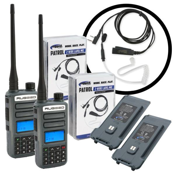 Rugged Radios - GREAT OUTDOORS PACK - GMR2 PLUS - GMRS / FRS Two Way Handheld Radios with Accessories | RUGGED-OUTDOOR-PACK