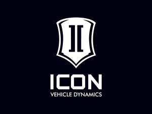 ICON Vehicle Dynamics Stacked Logo Sticker, White, 6” Tall, STICKER- STACK 6 IN W