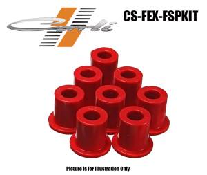 Carli 00-05 Ford Excursion 4x4 full progressive leaf spring bushing kit - front | CS-FEX-FSPKIT