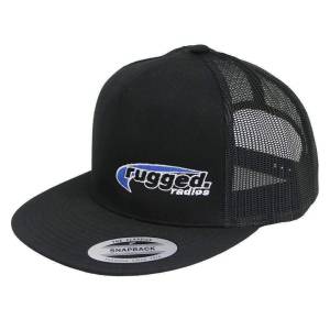 Rugged Radios Flat Bill Snapback Hat - Black | HAT-S2-FB-BLK