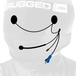 RUGGED Wired Helmet Kit with Alpha Audio Speakers Mic and 3.5mm Jack | HK-OFSP-3.5-AA