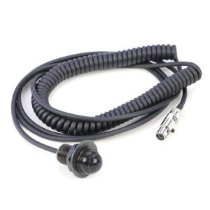 Hole Mount Steering Wheel Push to Talk Cable (PTT) with Coil Cord for Intercoms | PTT-HM-CCXL
