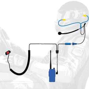 RUGGED Wired Driver Only Communication Kit with R1 Radio Kit with Helmet Speakers | SS-KIT-R1