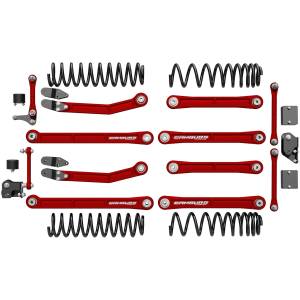 Camburg Jeep JL 4Cyl/6Cyl '18+ Billet Front and Rear Suspension WITH Coils (Red) - Kit | CAM-610018-RED