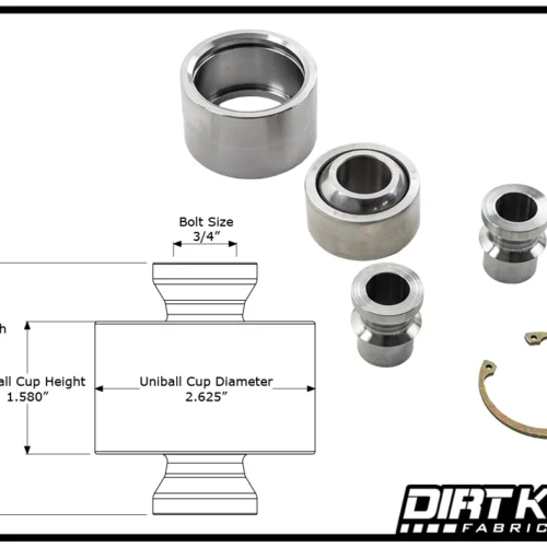 Dirt King Fabrication 1″ Uniball Kit for 3/4″ Bolt x 3.00″ Width DK-12400158-K4